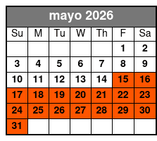 Bioluminescence Kayak Adventur May Schedule