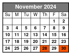 Kennedy Space Center Direct Express noviembre Schedule