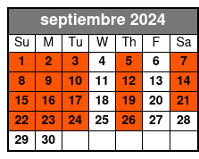 Admission Ticket W/ Transport septiembre Schedule