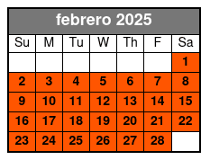 25-30 Minute Day Flight febrero Schedule