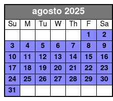 25-30 Minute Day Flight agosto Schedule