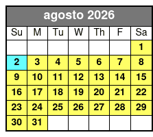 25-30 Minute Day Flight agosto Schedule