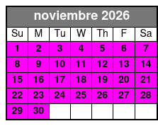 25-30 Minute Day Flight noviembre Schedule