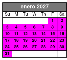 25-30 Minute Day Flight enero Schedule