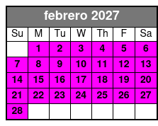 25-30 Minute Day Flight febrero Schedule