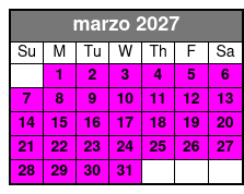 25-30 Minute Day Flight marzo Schedule