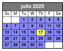 18-20 Minute Day Flight julio Schedule