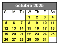 18-20 Minute Day Flight octubre Schedule