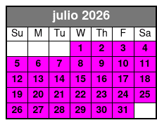 40 Min Fireworks Evening julio Schedule