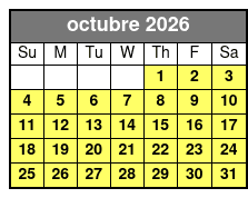 40 Min Fireworks Evening octubre Schedule