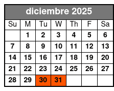 Late Fireworks diciembre Schedule