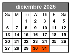 Late Fireworks diciembre Schedule