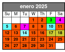 Space Coast 1 Hour enero Schedule