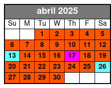 Space Coast 1 Hour abril Schedule