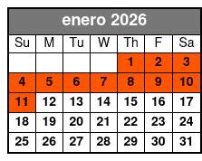 Space Coast 1 Hour enero Schedule