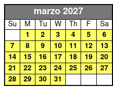 Space Coast 1 Hour marzo Schedule