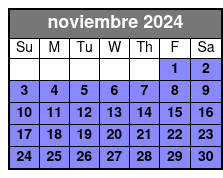 Day Trip + Parasailing noviembre Schedule