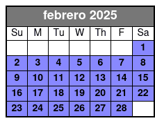 Day Trip + Parasailing febrero Schedule