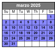 Day Trip + Parasailing marzo Schedule