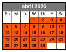 Day Trip + Parasailing April Schedule