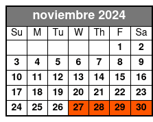 Roundtrip Transportation noviembre Schedule