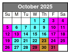 SeaWorld Orlando FL octubre Schedule