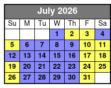 SeaWorld Orlando FL julio Schedule