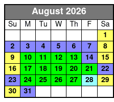 SeaWorld Orlando FL agosto Schedule
