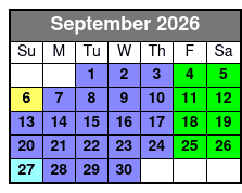 SeaWorld Orlando FL septiembre Schedule