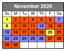 SeaWorld Orlando FL noviembre Schedule