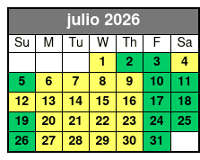 SeaWorld & Aquatica 2 Park 2 Day Combo Ticket julio Schedule