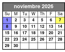 SeaWorld & Adventure Island 2 Park 2 Day Combo Ticket noviembre Schedule