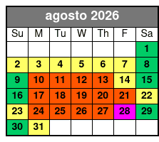 SeaWorld Single Day Ticket agosto Schedule