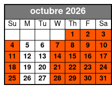 Loaded Cannon Distillery Adventure octubre Schedule