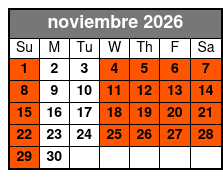 Loaded Cannon Distillery Adventure noviembre Schedule