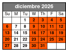 Loaded Cannon Distillery Adventure diciembre Schedule