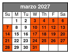 Loaded Cannon Distillery Adventure marzo Schedule