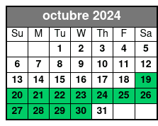 Guaranteed Front Seat octubre Schedule