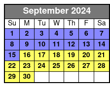 Awa Kayak Tours septiembre Schedule