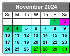 Awa Kayak Tours noviembre Schedule
