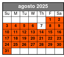 Adventure Wildlife Tour agosto Schedule