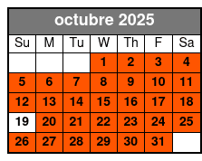 Adventure Wildlife Tour octubre Schedule