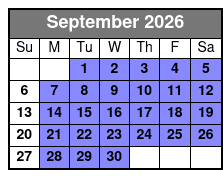 Everglade Airboat Tours septiembre Schedule