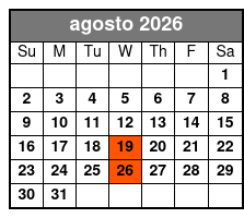 St. Johns Rivership Orlando 1 1/2 Hour Dinner Cruise (Dinner Included) agosto Schedule