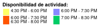 Sunset Tour Color Key