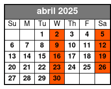 Beach Day with Lunch abril Schedule