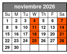 With Speedway Tour Option noviembre Schedule