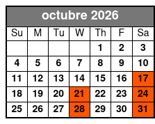 Beach Day and Nature Boat Ride octubre Schedule