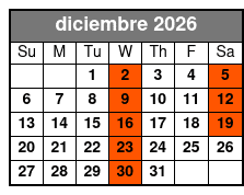 Beach Day and Nature Boat Ride diciembre Schedule