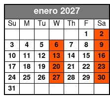 Beach Day and Nature Boat Ride enero Schedule